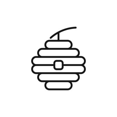 Beehive honeycomb icon logo sign outline