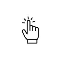 Computer hand cursor click icon logo sign outline vector