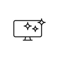 Cleaned computer screen icon logo sign outline vector