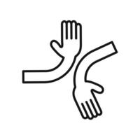 elbow greeting icon logo sign outline vector