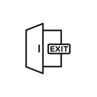 Exit icon logo sign outline vector