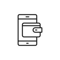 mobile payment icon logo sign outline vector