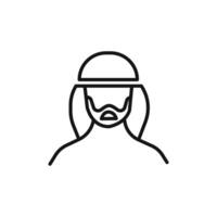 man in wearing a keffiyeh icon logo sign outline vector