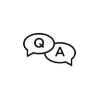 Questions and answers icon logo sign outline vector