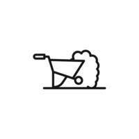 wheelbarrow unloading icon logo sign outline vector