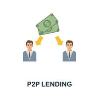 P2P Lending flat icon. Simple sign from crowdfunding collection. Creative P2P Lending icon illustration for web design, infographics and more vector