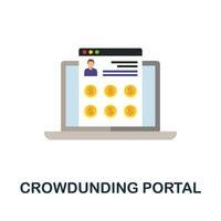 Crowdunding Portal flat icon. Simple sign from crowdfunding collection. Creative Crowdunding Portal icon illustration for web design, infographics and more vector