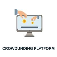 Crowdunding Platform flat icon. Simple sign from crowdfunding collection. Creative Crowdunding Platform icon illustration for web design, infographics and more vector
