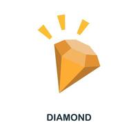 Diamond flat icon. Color simple element from wedding collection. Creative Diamond icon for web design, templates, infographics and more vector