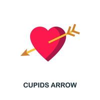 Cupids Arrow flat icon. Color simple element from wedding collection. Creative Cupids Arrow icon for web design, templates, infographics and more vector
