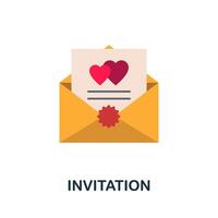 Invitation flat icon. Color simple element from wedding collection. Creative Invitation icon for web design, templates, infographics and more vector