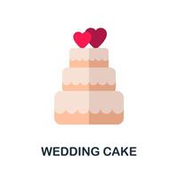 Wedding Cake flat icon. Color simple element from wedding collection. Creative Wedding Cake icon for web design, templates, infographics and more vector