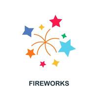 Fireworks flat icon. Color simple element from wedding collection. Creative Fireworks icon for web design, templates, infographics and more vector