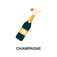 Champagne flat icon. Color simple element from wedding collection. Creative Champagne icon for web design, templates, infographics and more vector