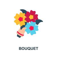 Bouquet flat icon. Color simple element from wedding collection. Creative Bouquet icon for web design, templates, infographics and more vector