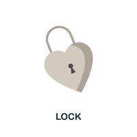 Lock flat icon. Color simple element from wedding collection. Creative Lock icon for web design, templates, infographics and more vector