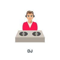Dj flat icon. Color simple element from wedding collection. Creative Dj icon for web design, templates, infographics and more vector