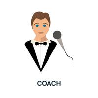 Coach flat icon. Color simple element from wedding collection. Creative Coach icon for web design, templates, infographics and more vector