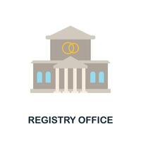 Registry Office flat icon. Color simple element from wedding collection. Creative Registry Office icon for web design, templates, infographics and more vector