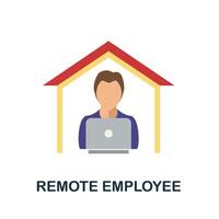 Remote Employee flat icon. Color simple element from work from home collection. Creative Remote Employee icon for web design, templates, infographics and more vector