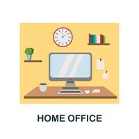 Home Office flat icon. Color simple element from work from home collection. Creative Home Office icon for web design, templates, infographics and more vector