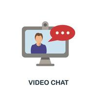 Chat flat icon. Color simple element from work from home collection. Creative Chat icon for web design, templates, infographics and more vector