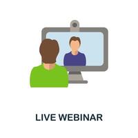 Live Webinar flat icon. Color simple element from work from home collection. Creative Live Webinar icon for web design, templates, infographics and more vector