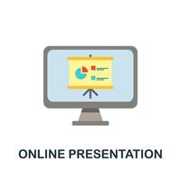 Online Presentation flat icon. Color simple element from work from home collection. Creative Online Presentation icon for web design, templates, infographics and more vector