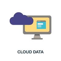 Cloud Data flat icon. Color simple element from work from home collection. Creative Cloud Data icon for web design, templates, infographics and more vector