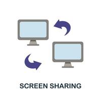 Screen Sharing flat icon. Color simple element from work from home collection. Creative Screen Sharing icon for web design, templates, infographics and more vector