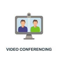 Conferencing flat icon. Color simple element from work from home collection. Creative Conferencing icon for web design, templates, infographics and more vector