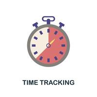 Time Tracking flat icon. Color simple element from work from home collection. Creative Time Tracking icon for web design, templates, infographics and more vector