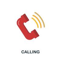Calling flat icon. Color simple element from work from home collection. Creative Calling icon for web design, templates, infographics and more vector