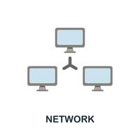 Network flat icon. Color simple element from work from home collection. Creative Network icon for web design, templates, infographics and more vector