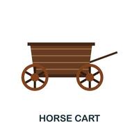 Horse Cart flat icon. Color simple element from wild west collection. Creative Horse Cart icon for web design, templates, infographics and more vector