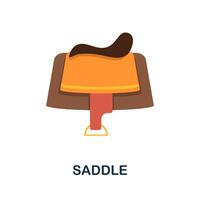 Saddle flat icon. Color simple element from wild west collection. Creative Saddle icon for web design, templates, infographics and more vector