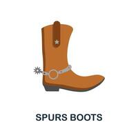 Spurs Boots flat icon. Color simple element from wild west collection. Creative Spurs Boots icon for web design, templates, infographics and more vector