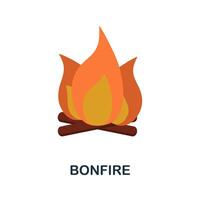Bonfire flat icon. Color simple element from wild west collection. Creative Bonfire icon for web design, templates, infographics and more vector