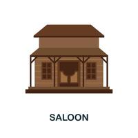 Saloon flat icon. Color simple element from wild west collection. Creative Saloon icon for web design, templates, infographics and more vector