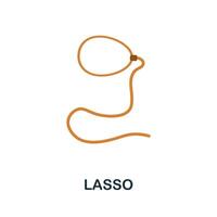 Lasso flat icon. Color simple element from wild west collection. Creative Lasso icon for web design, templates, infographics and more vector