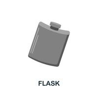 Flask flat icon. Color simple element from wild west collection. Creative Flask icon for web design, templates, infographics and more vector