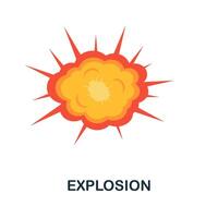 Explosion flat icon. Color simple element from weapon collection. Creative Explosion icon for web design, templates, infographics and more vector
