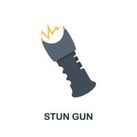 Stun Gun flat icon. Color simple element from weapon collection. Creative Stun Gun icon for web design, templates, infographics and more vector
