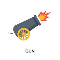 Gun flat icon. Color simple element from weapon collection. Creative Gun icon for web design, templates, infographics and more vector