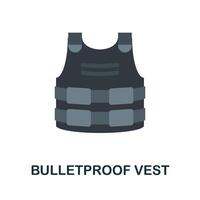 Bulletproof Vest flat icon. Color simple element from weapon collection. Creative Bulletproof Vest icon for web design, templates, infographics and more vector