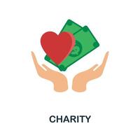 Charity flat icon. Color simple element from volunteering collection. Creative Charity icon for web design, templates, infographics and more vector