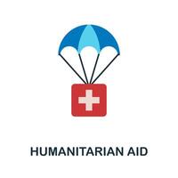 Humanitarian Aid flat icon. Color simple element from volunteering collection. Creative Humanitarian Aid icon for web design, templates, infographics and more vector