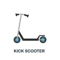 Kick Scooter icon. Flat sign element from transport collection. Creative Kick Scooter icon for web design, templates, infographics and more vector