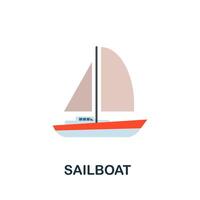 Sailboat icon. Flat sign element from transport collection. Creative Sailboat icon for web design, templates, infographics and more vector