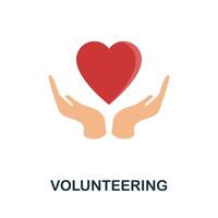 Volunteering flat icon. Colored filled simple Volunteering icon for templates, web design and infographics vector